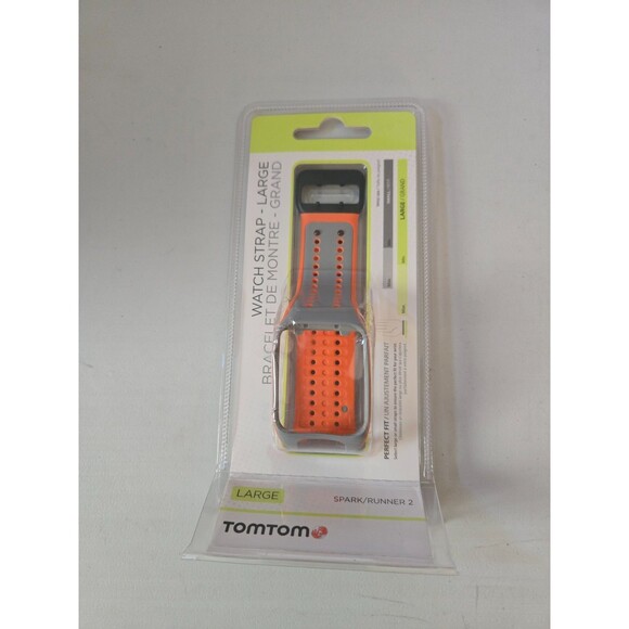 New OEM Tomtom Spark/Runner 2 Silicone Replacement Watch Strap (Bright Orange) - Picture 1 of 4